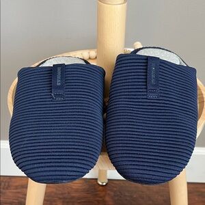 Bombas Men's Nest Navy Blue Plush Cushion Slippers Size 10 House Shoes